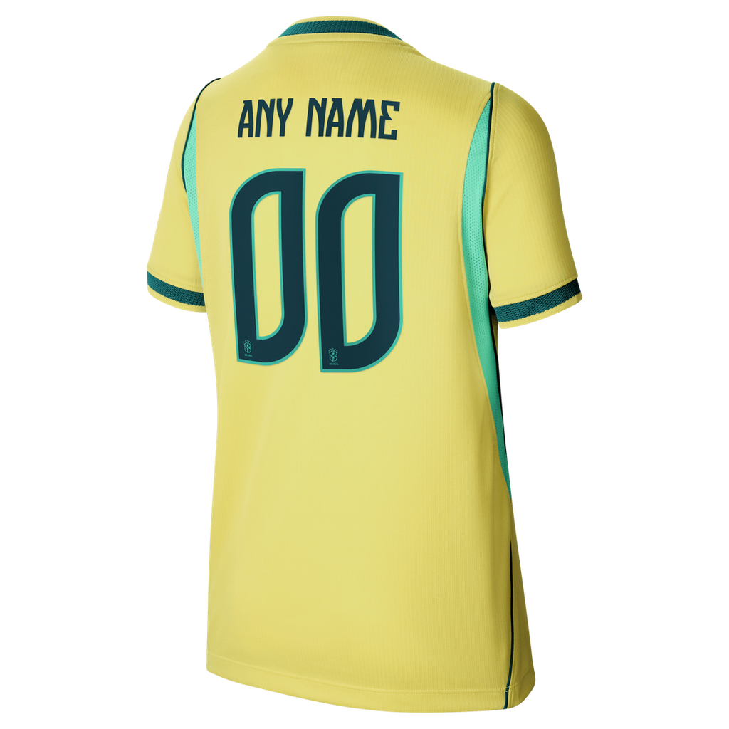 Brazil National Team Nike Youth 2026 Home Stadium Replica Custom Jersey - Yellow