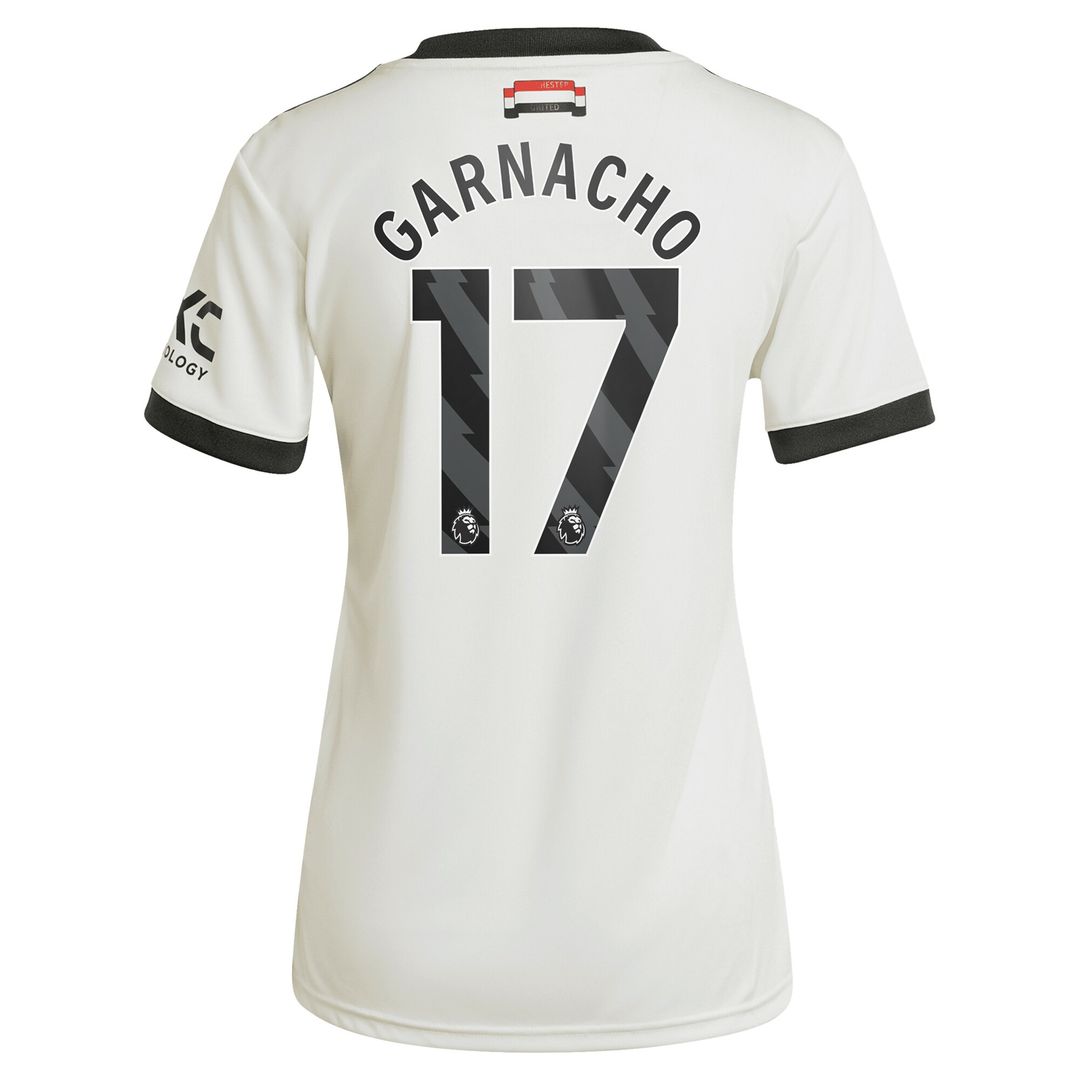 Alejandro Garnacho Manchester United adidas Originals Women's 2024/25 Third Replica Jersey - Cream