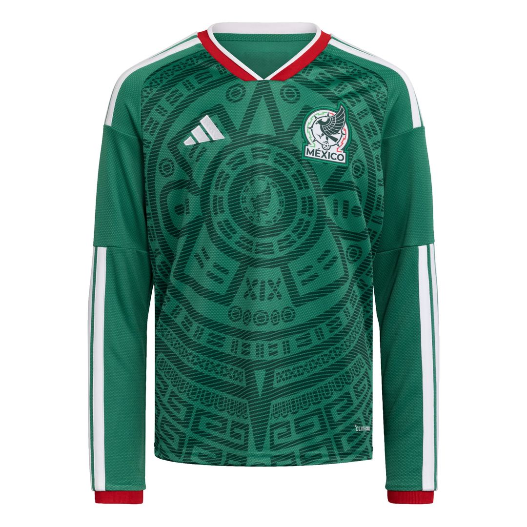 Mexico National Team adidas Youth 2026 Home Replica Long Sleeve Jersey - Green