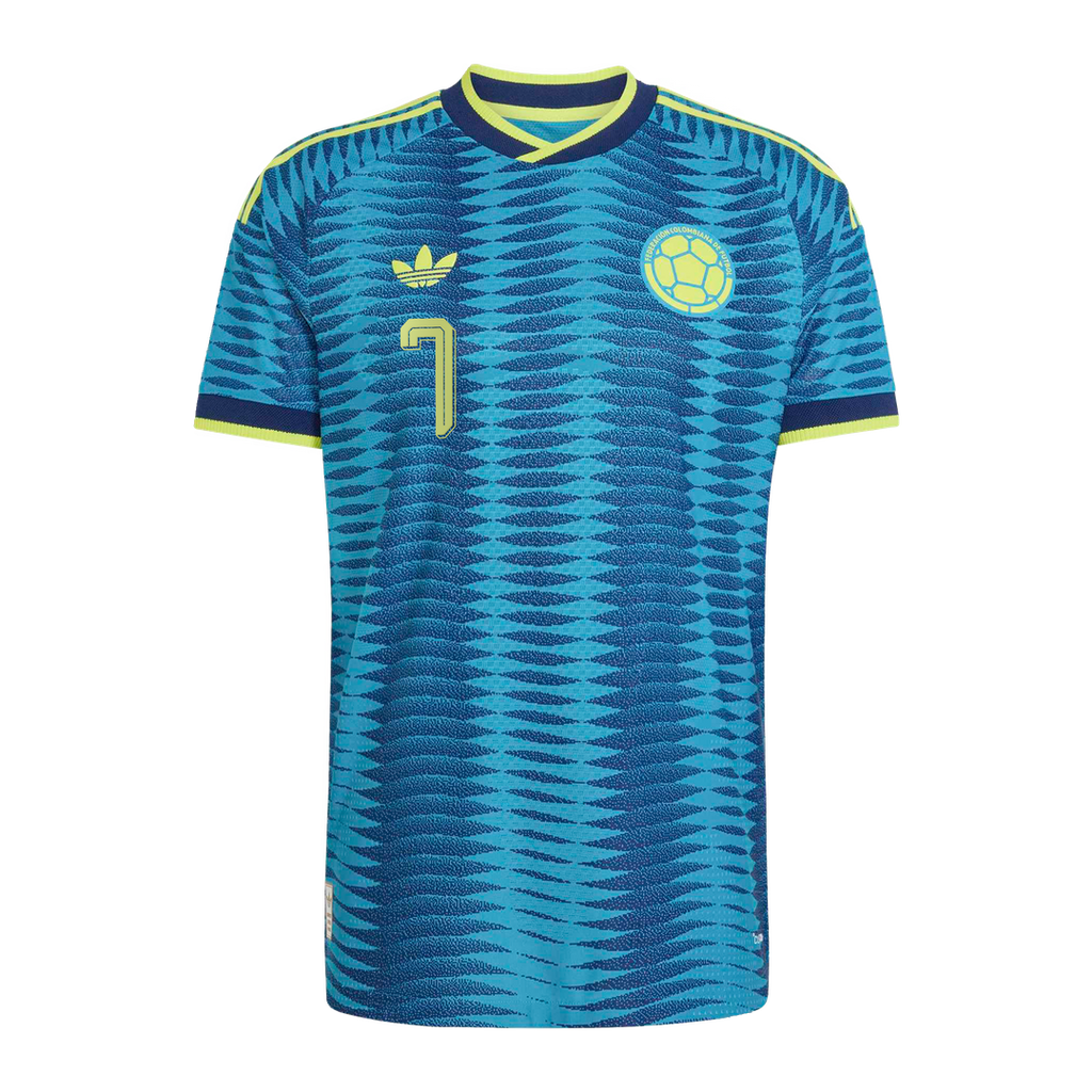 Luis Diaz Colombia National Team adidas 2026 Away On-Field Authentic Jersey - Turquoise