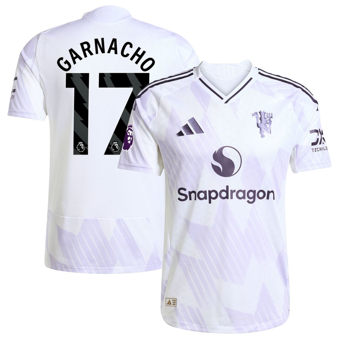 Alejandro Garnacho Manchester United adidas 2025/26 Away Authentic Player Jersey - White