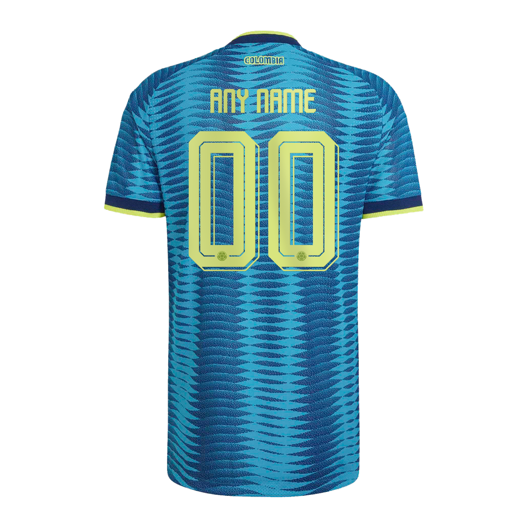 Colombia National Team adidas 2026 Away On-Field Authentic Custom Jersey - Turquoise