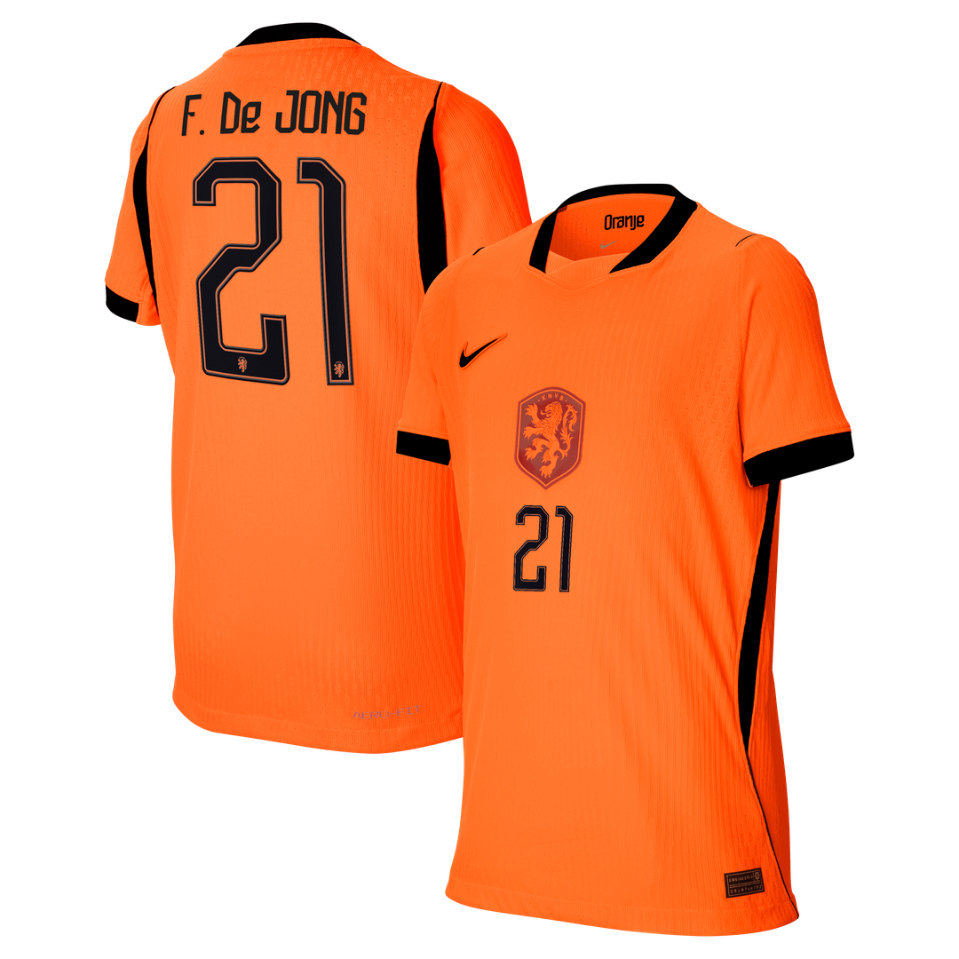 Frenkie de Jong Netherlands National Team Nike Youth 2026 Home Match Authentic Jersey - Orange