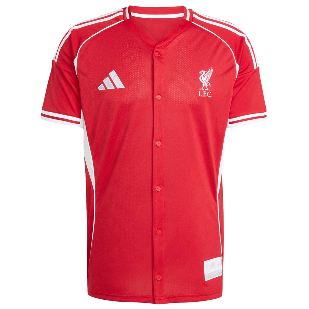 Liverpool adidas Full-Button Baseball Jersey - Red