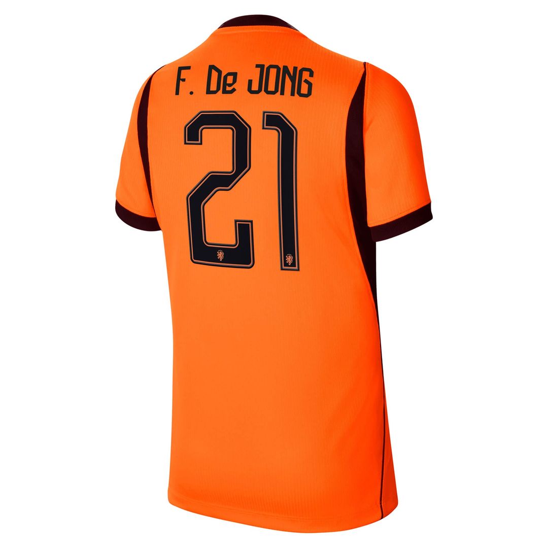 Frenkie de Jong Netherlands National Team Nike Youth 2026 Home Stadium Replica Jersey - Orange